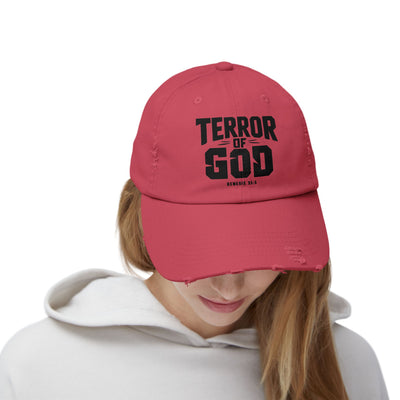 Terror Of God Genesis 35:5 Unisex Distressed Cap, Black Design