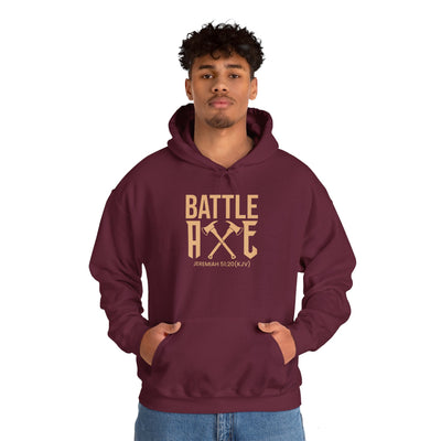 Battle Axe Unisex Heavy Blend™ Hooded Sweatshirt, Golden Design
