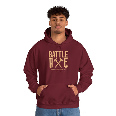 Battle Axe Unisex Heavy Blend™ Hooded Sweatshirt, Golden Design