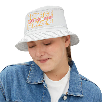 Emerge With Power Unisex Bucket Hat, Block Design