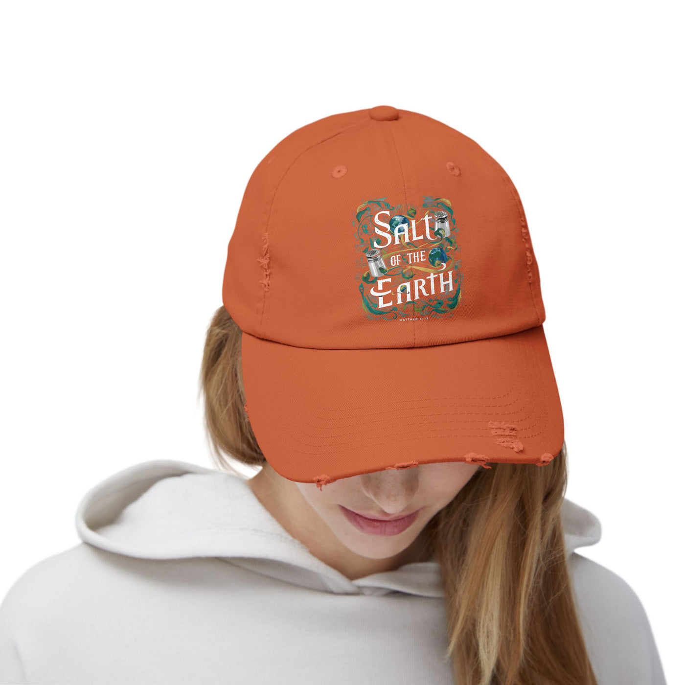 Salt Of The Earth Matthew 5:13 Unisex Distressed Cap, Abstract Design