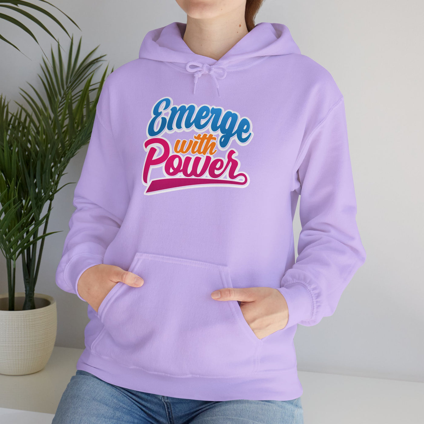 Emerge With Power Cartoon Design Unisex Heavy Blend™ Hooded Sweatshirt