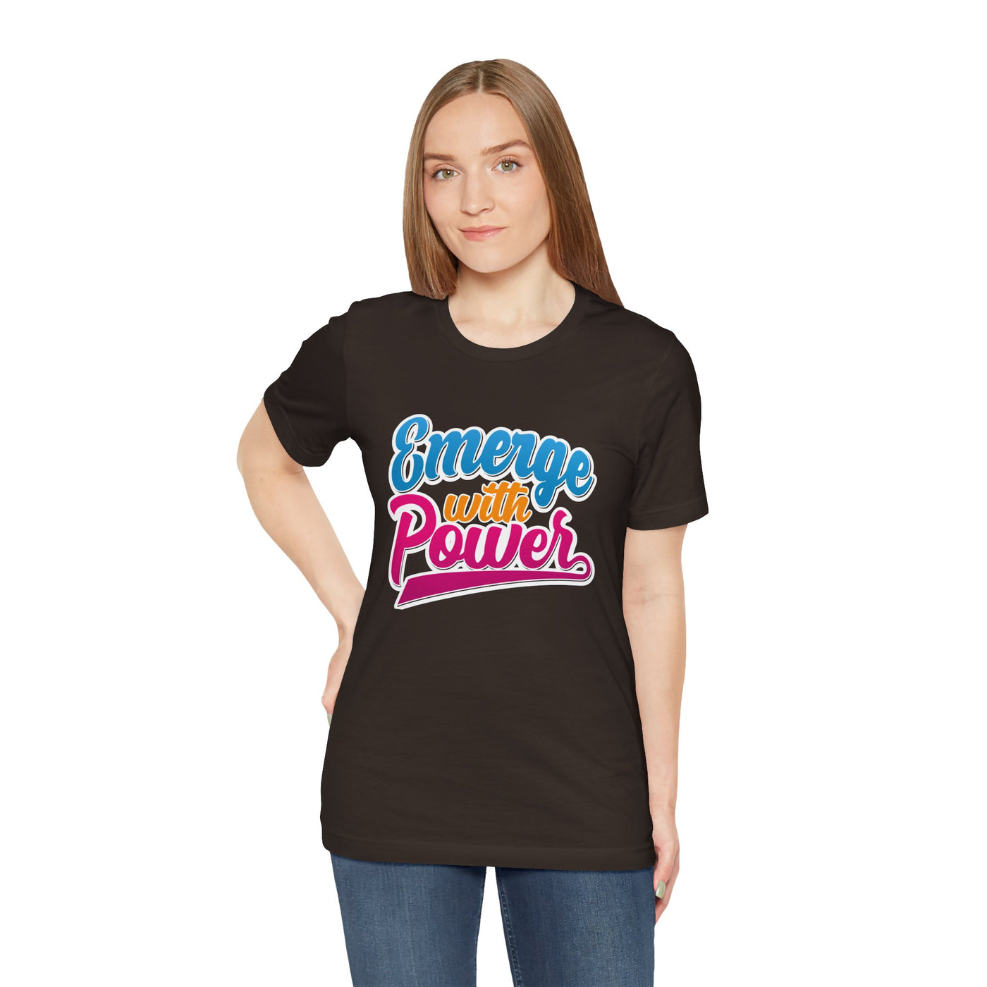 Emerge With Power Unisex Jersey Short Sleeve Tee, Cartoon Design