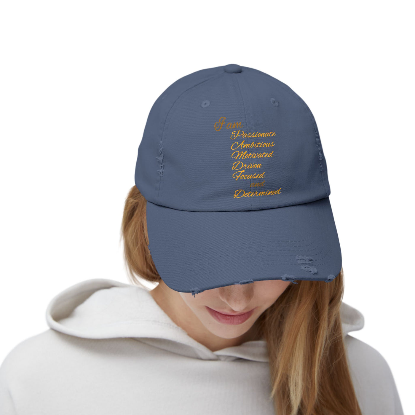 I Am Determined Unisex Distressed Cap