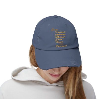 I Am Determined Unisex Distressed Cap