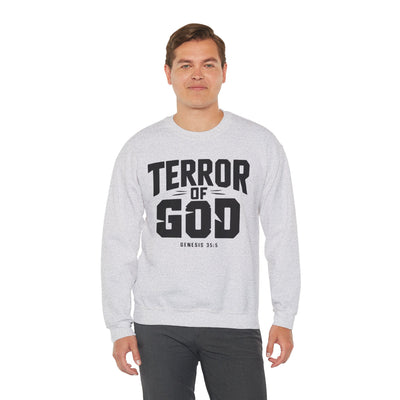 Terror Of God Genesis 35:5 Unisex Heavy Blend™ Crewneck Sweatshirt, Black Design