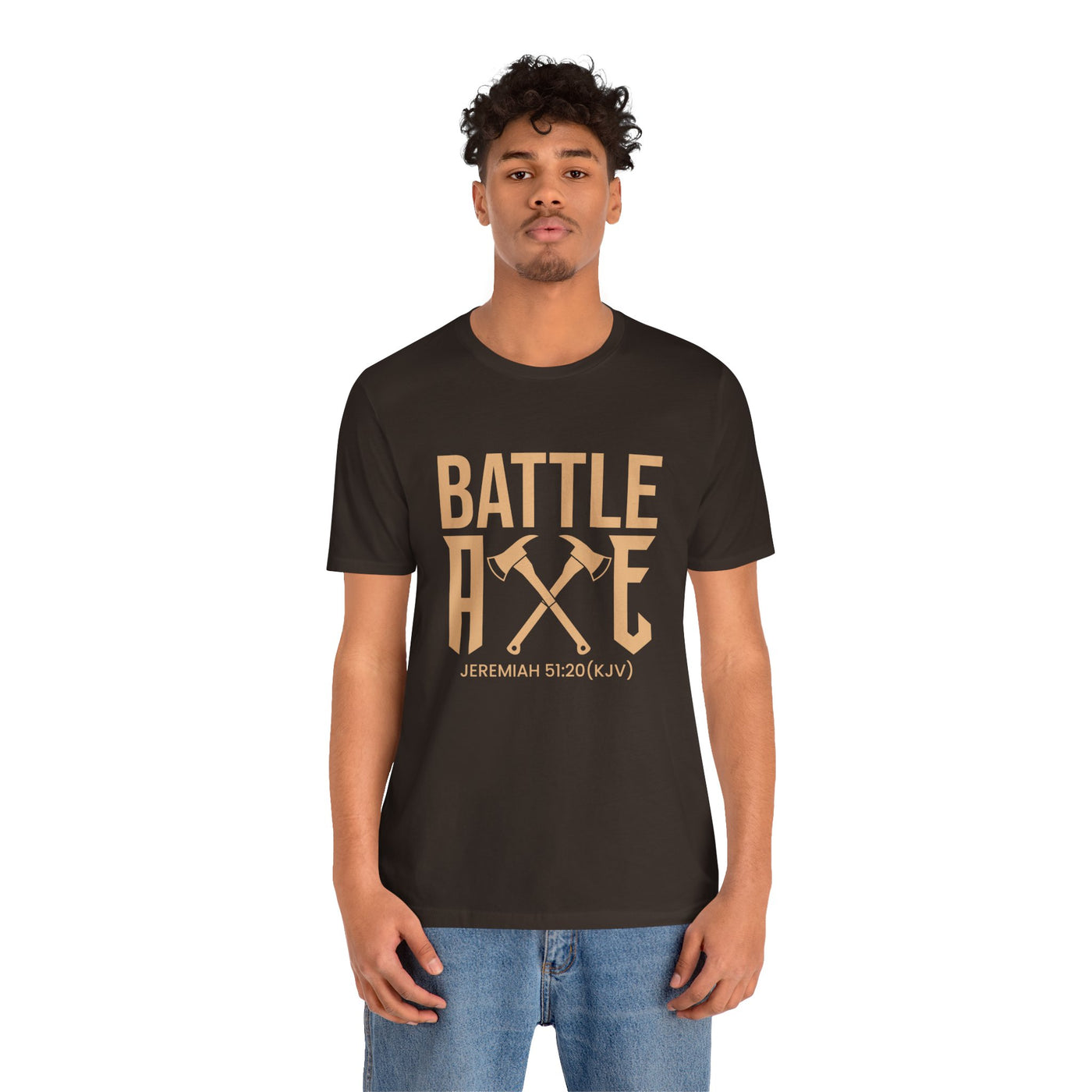 Battle Axe Unisex Jersey Short Sleeve Tee, Golden Design