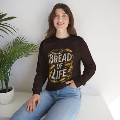 Bread Of Life Unisex Heavy Blend™ Crewneck Sweatshirt, Aesthetic Design