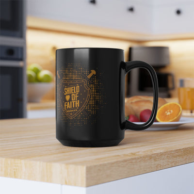 Shield Of Faith Black Mug (11oz, 15oz), Dot Design