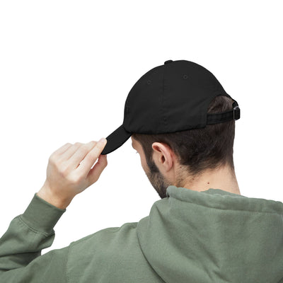 Man Of War Unisex Distressed Cap, Silver Text Design