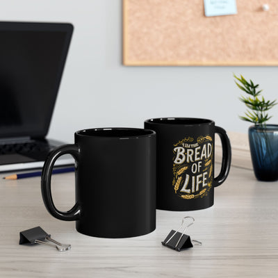 Bread Of Life Black Mug (11oz, 15oz), Aesthetic Design