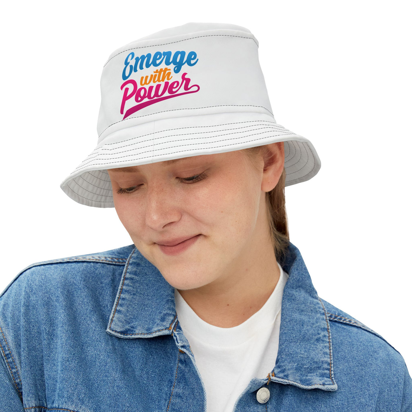 Emerge With Power Cartoon Design Unisex Bucket Hat