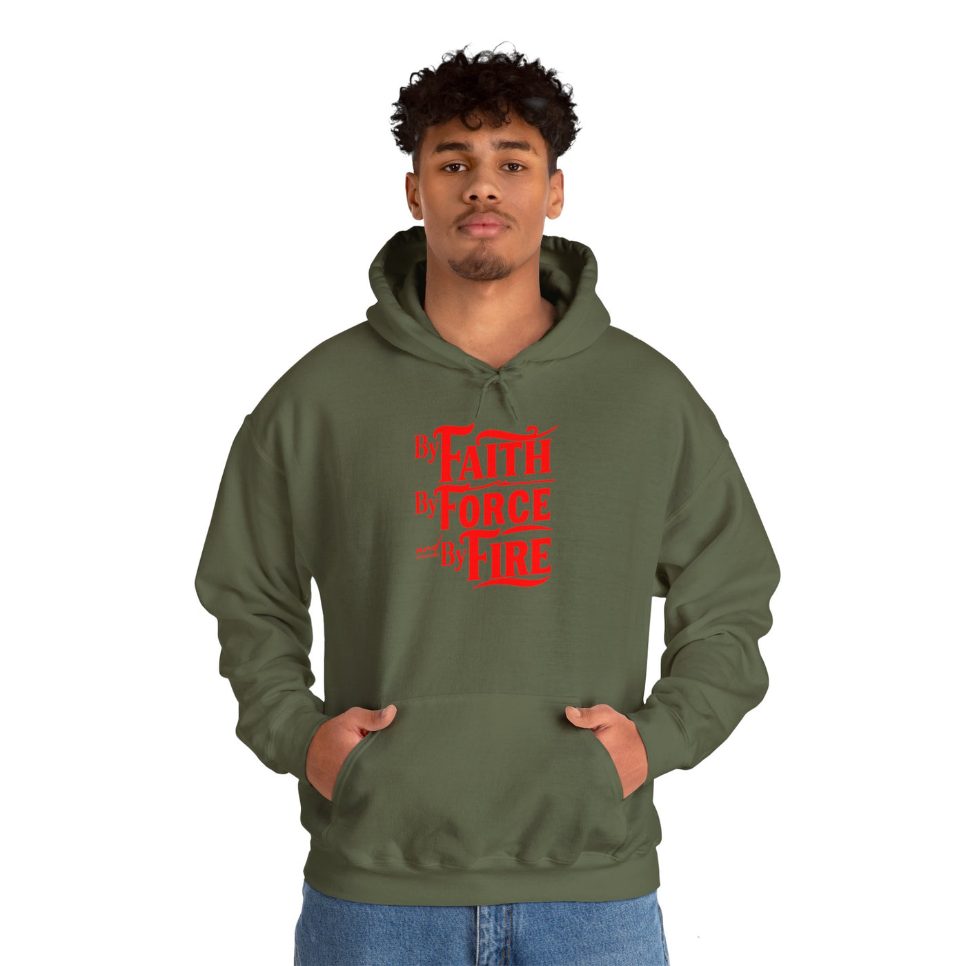 By Faith By Force And By Fire Unisex Heavy Blend™ Hooded Sweatshirt