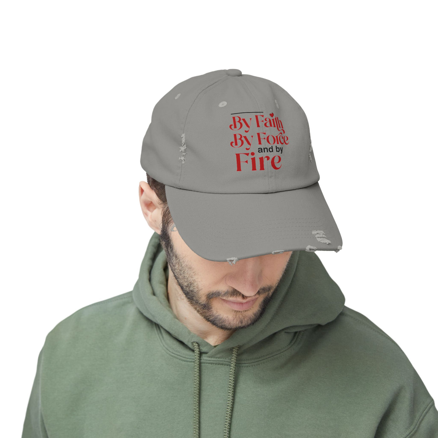 By Faith By Force And By Fire Unisex Distressed Cap, Mixed Design
