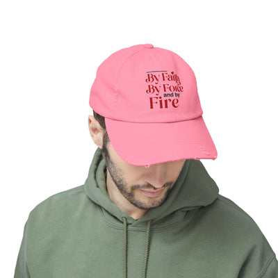 By Faith By Force And By Fire Unisex Distressed Cap, Mixed Design