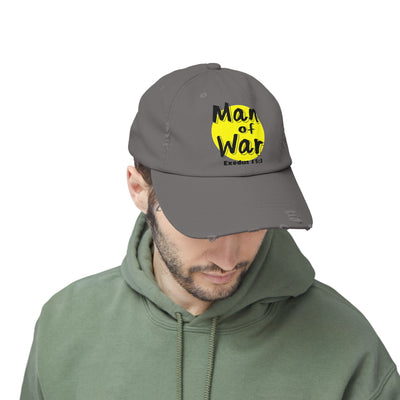 Man Of War Unisex Distressed Cap, Graphic Designed Wears