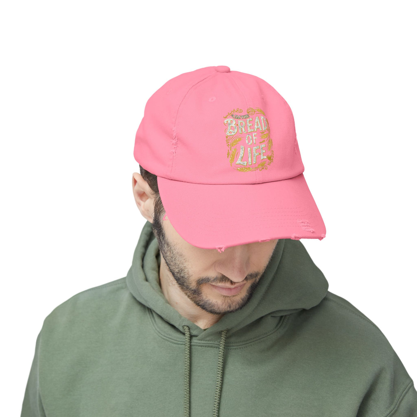 Bread Of Life Unisex Distressed Cap, Aesthetic Design