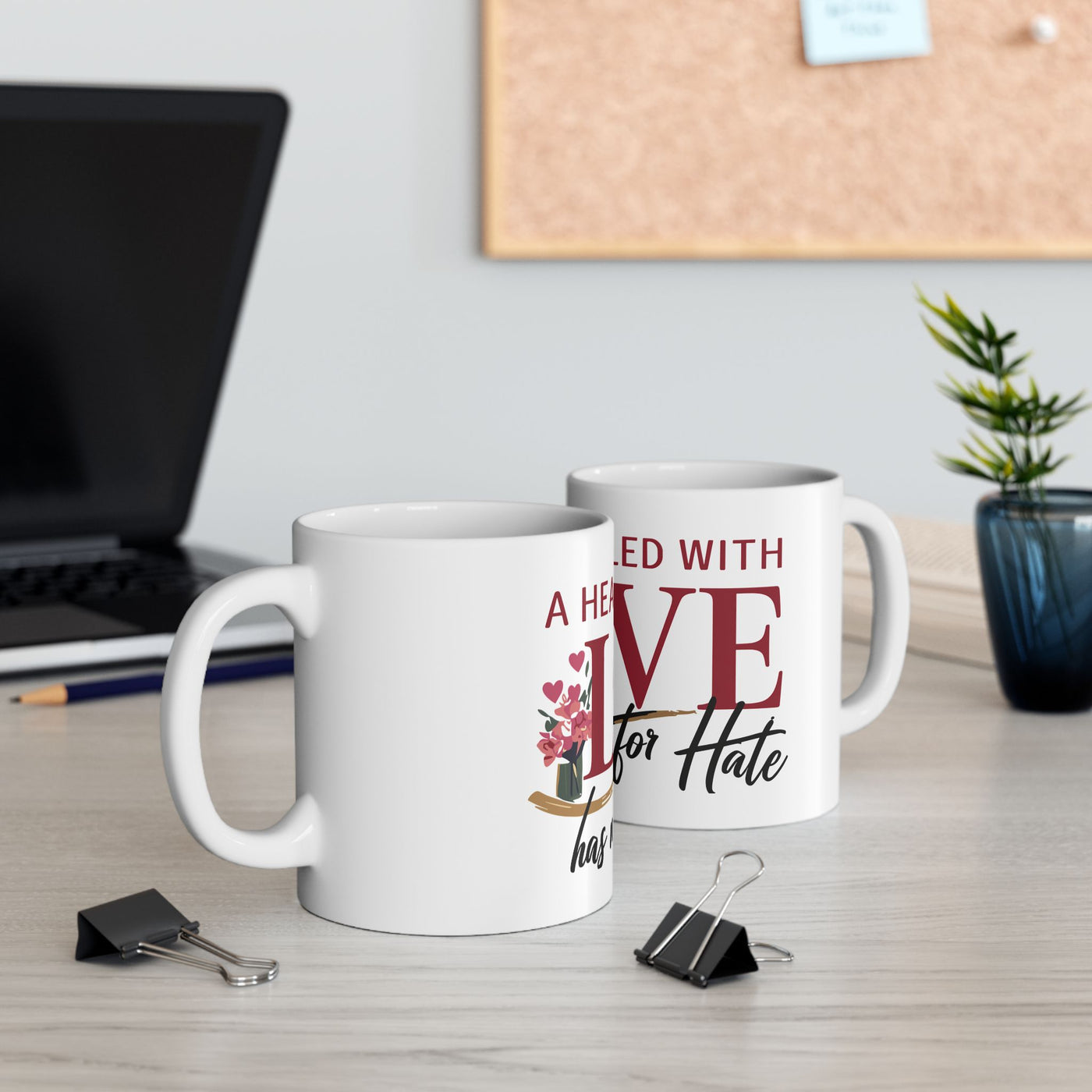 A Heart Filled With Love Ceramic Mug, (11oz, 15oz)