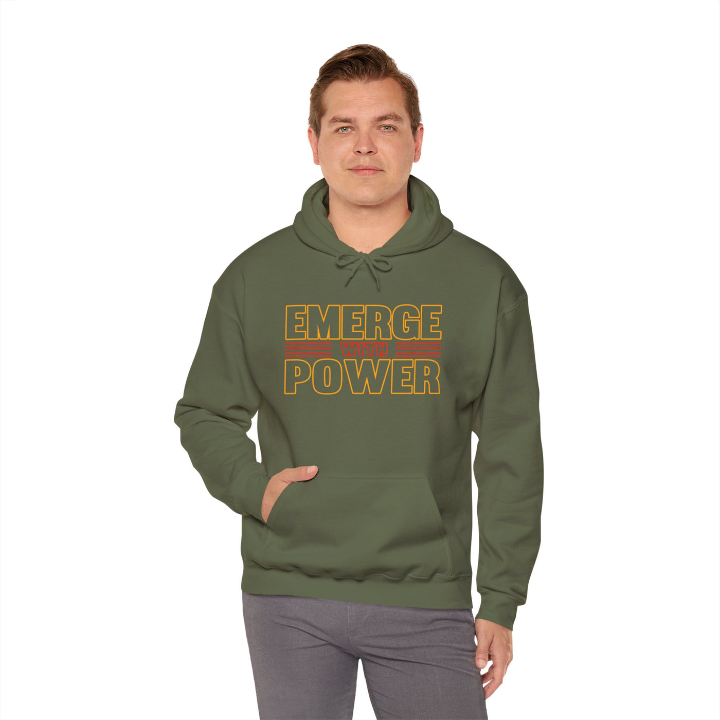 Emerge With Power Unisex Heavy Blend™ Hooded Sweatshirt, Block Design