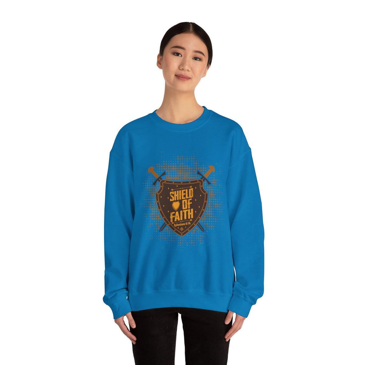 Shield Of Faith Unisex Heavy Blend™ Crewneck Sweatshirt, Dot Design