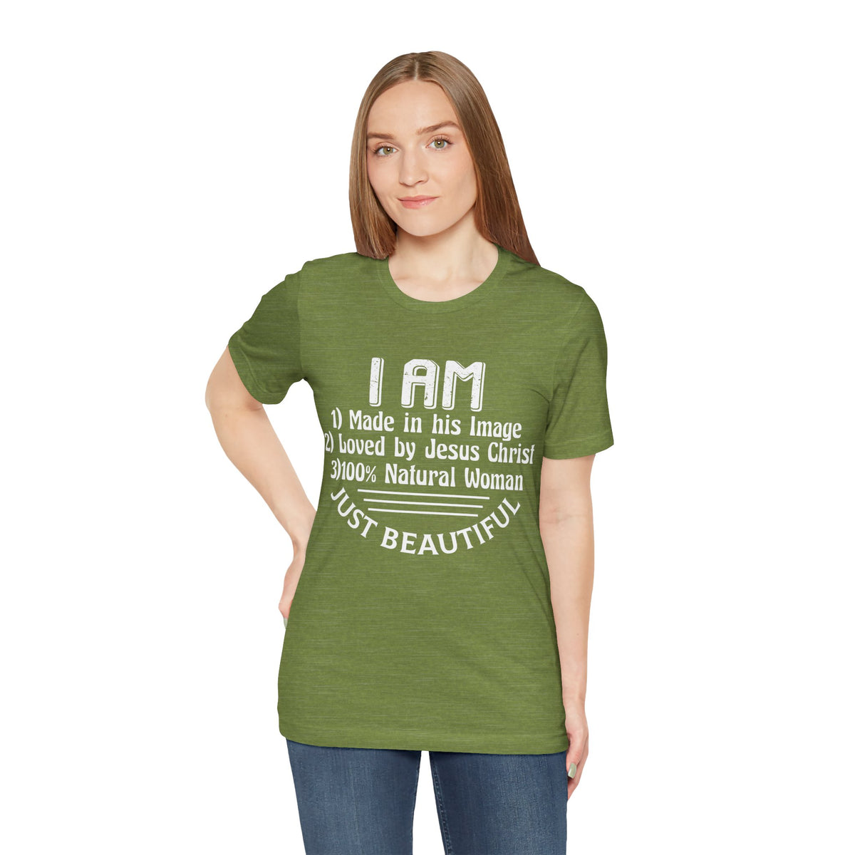 I Am Just Beautiful Women Jersey Short Sleeve Tee, Aesthetic Design