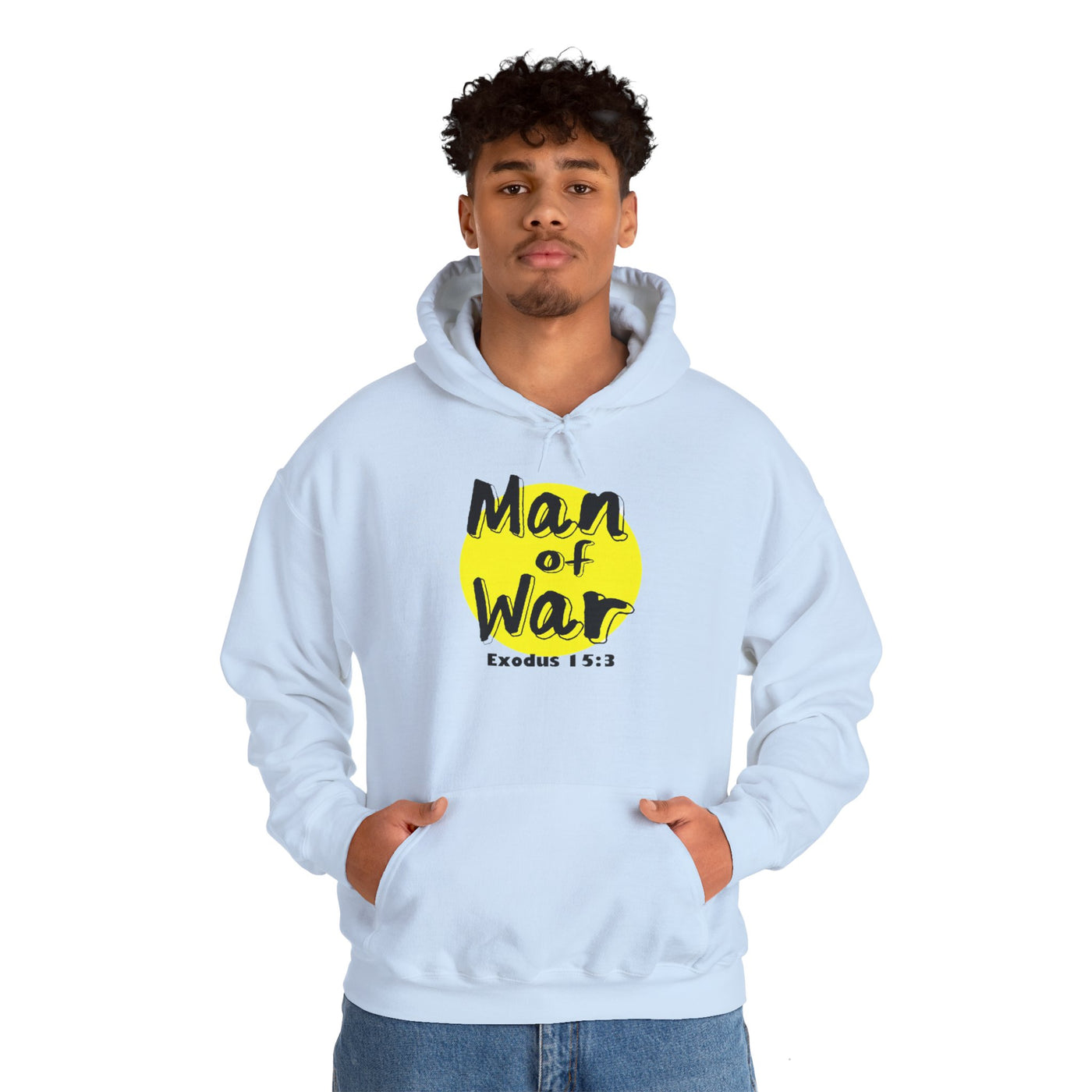 Man Of War Exodus 15:3 Unisex Heavy Blend™ Hooded Sweatshirt, Winter Wear