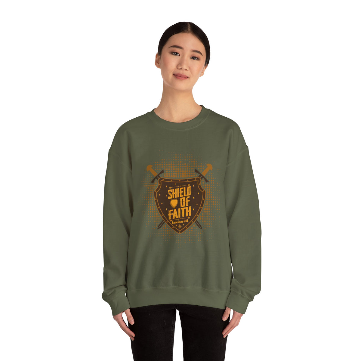 Shield Of Faith Unisex Heavy Blend™ Crewneck Sweatshirt, Dot Design