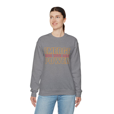 Emerge With Power Unisex Heavy Blend™ Crewneck Sweatshirt, Block Design