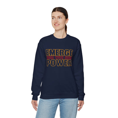 Emerge With Power Unisex Heavy Blend™ Crewneck Sweatshirt, Block Design
