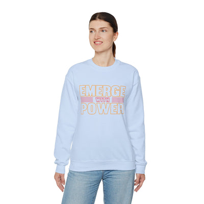 Emerge With Power Unisex Heavy Blend™ Crewneck Sweatshirt, Block Design