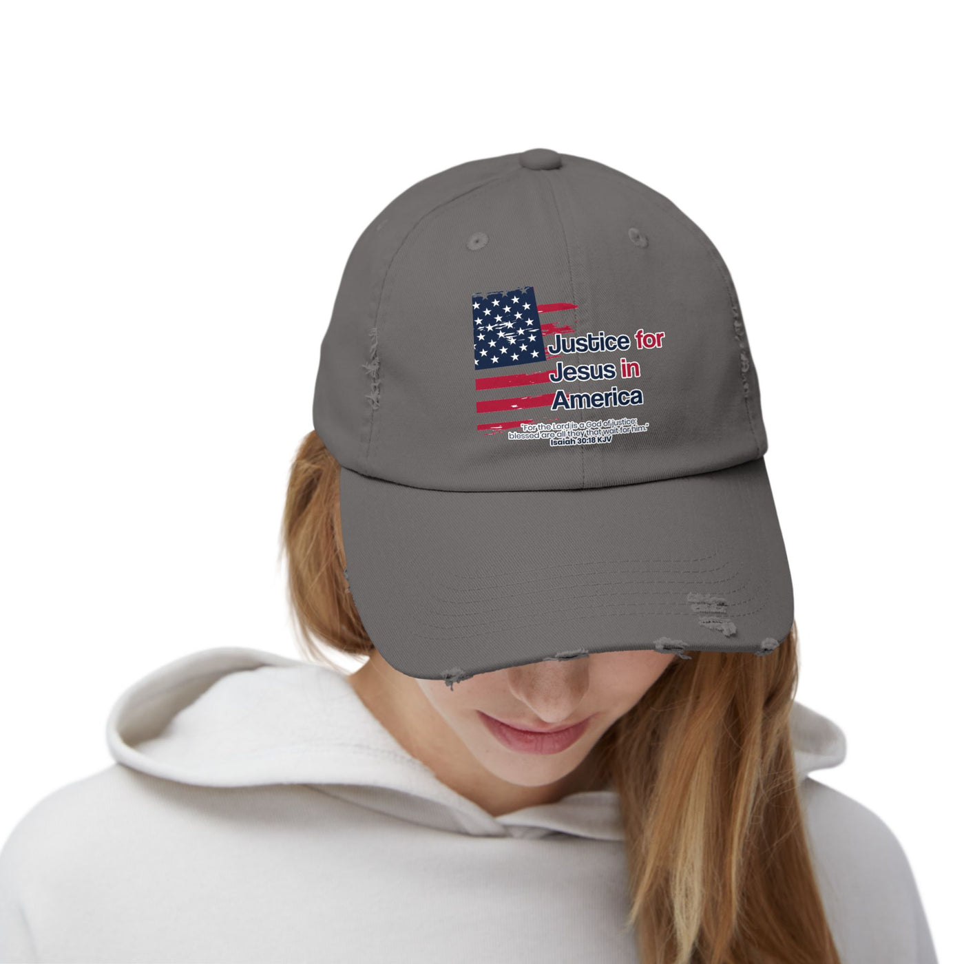 Justice For Jesus In America Unisex Distressed Cap