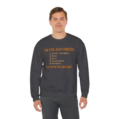 The Five Alive Process Text Based Unisex Heavy Blend™ Crewneck Sweatshirt,