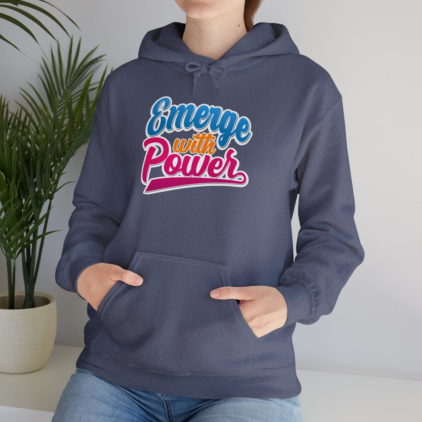 Emerge With Power Cartoon Design Unisex Heavy Blend™ Hooded Sweatshirt