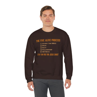 The Five Alive Process Text Based Unisex Heavy Blend™ Crewneck Sweatshirt,