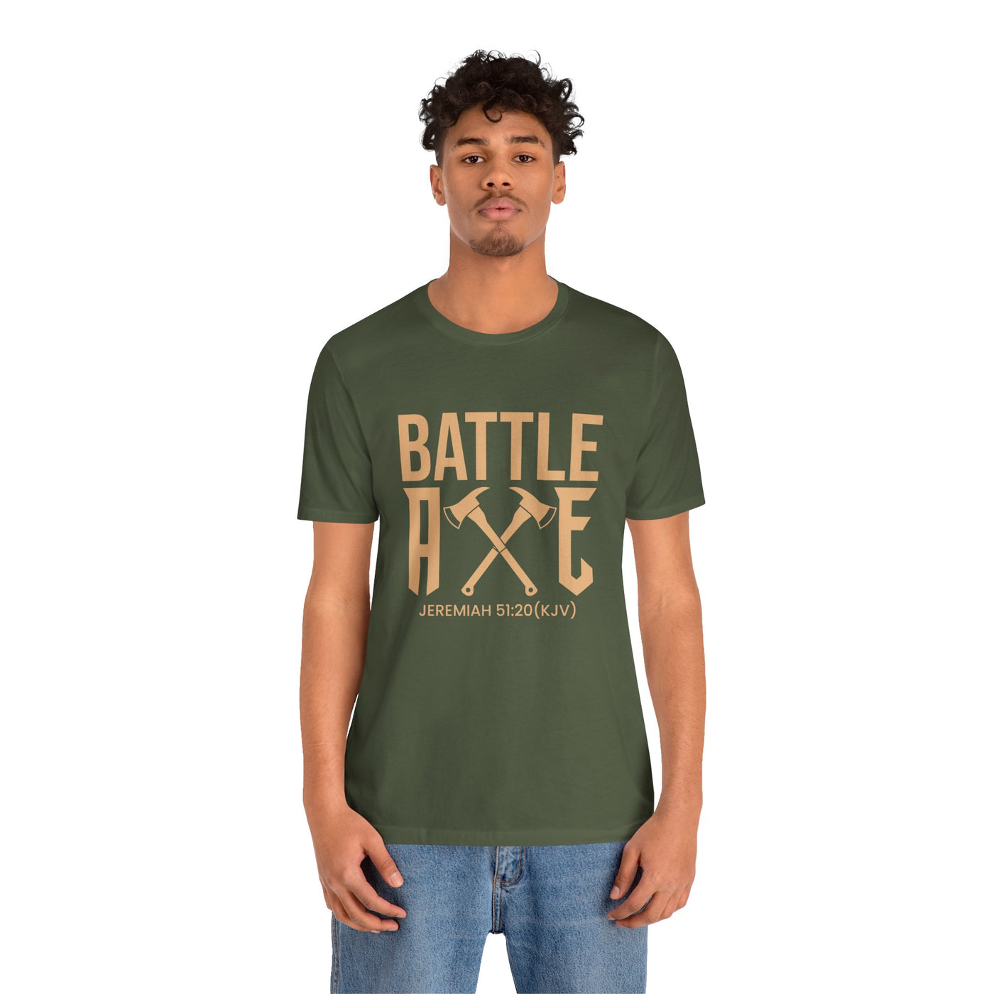 Battle Axe Unisex Jersey Short Sleeve Tee, Golden Design