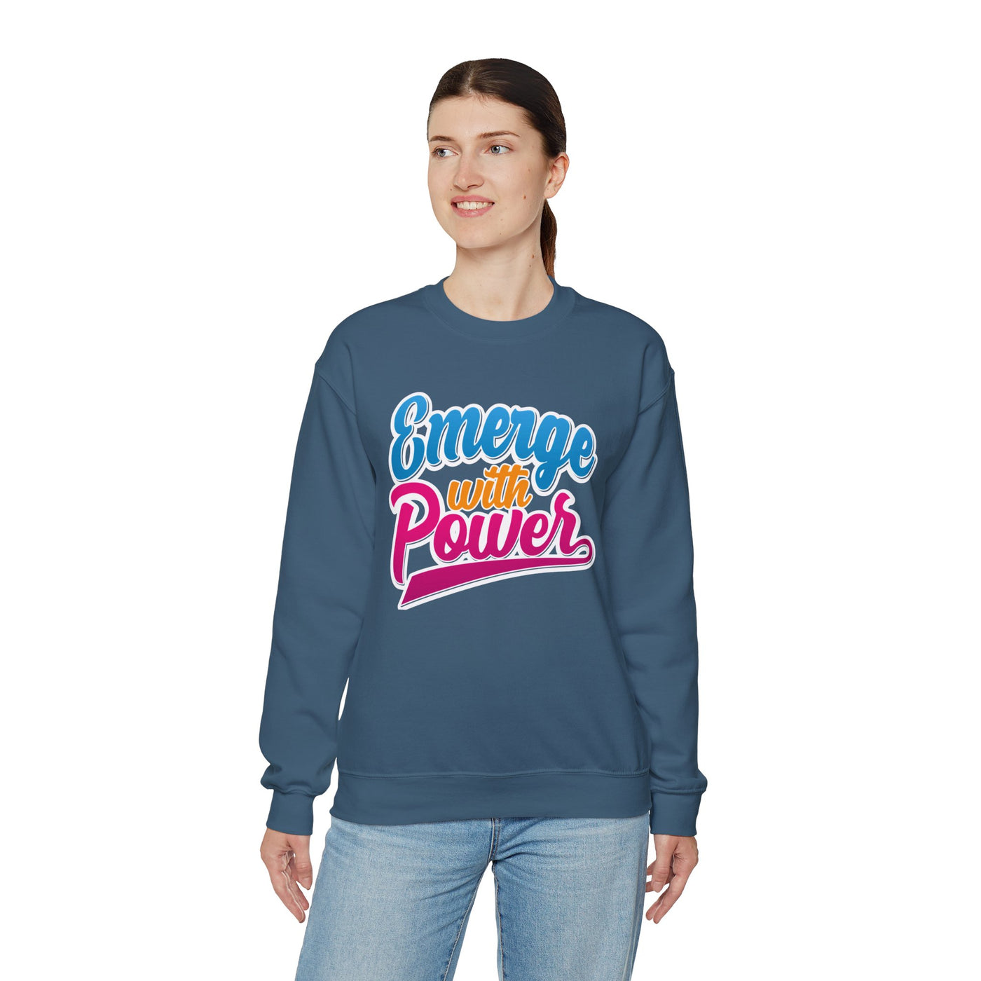Emerge With Power Cartoon Design Unisex Heavy Blend™ Crewneck Sweatshirt