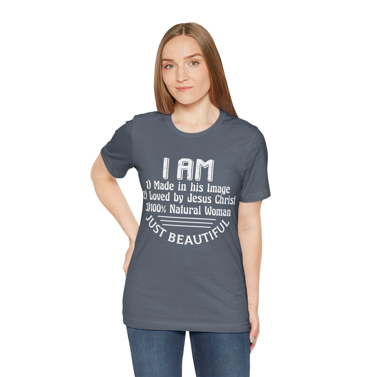 I Am Just Beautiful Women Jersey Short Sleeve Tee, Aesthetic Design