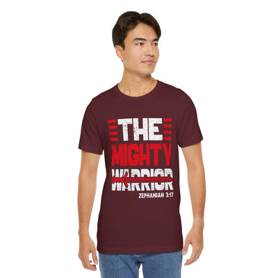 The Mighty Warrior Zephaniah 3:17 Unisex Jersey Short Sleeve Tee