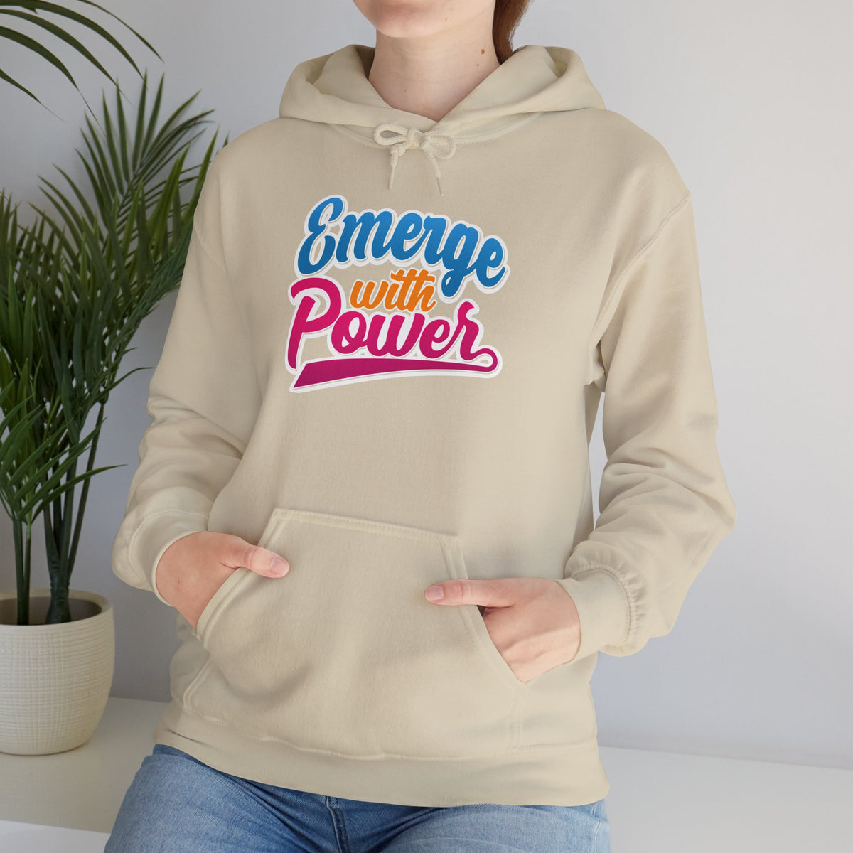 Emerge With Power Cartoon Design Unisex Heavy Blend™ Hooded Sweatshirt