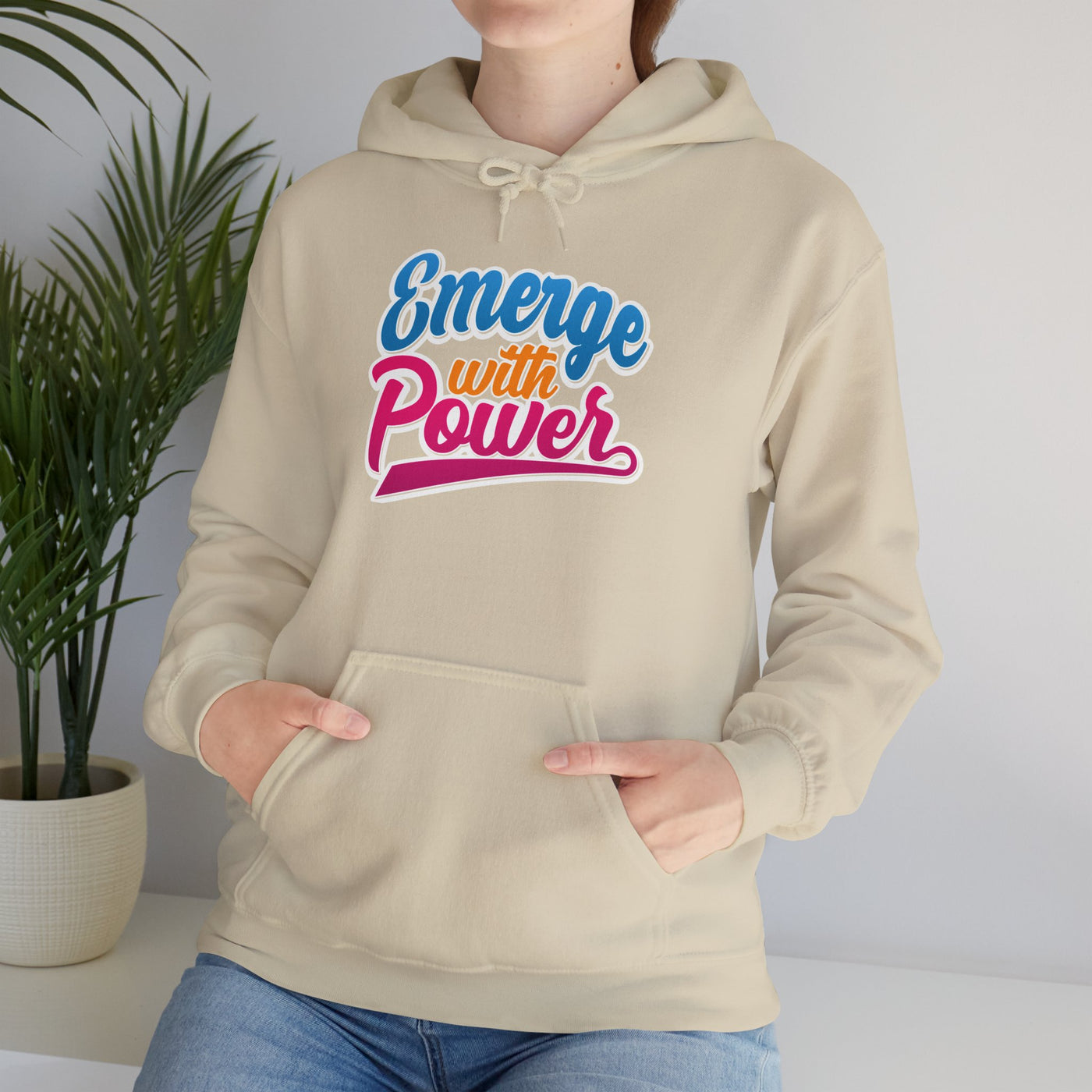 Emerge With Power Cartoon Design Unisex Heavy Blend™ Hooded Sweatshirt