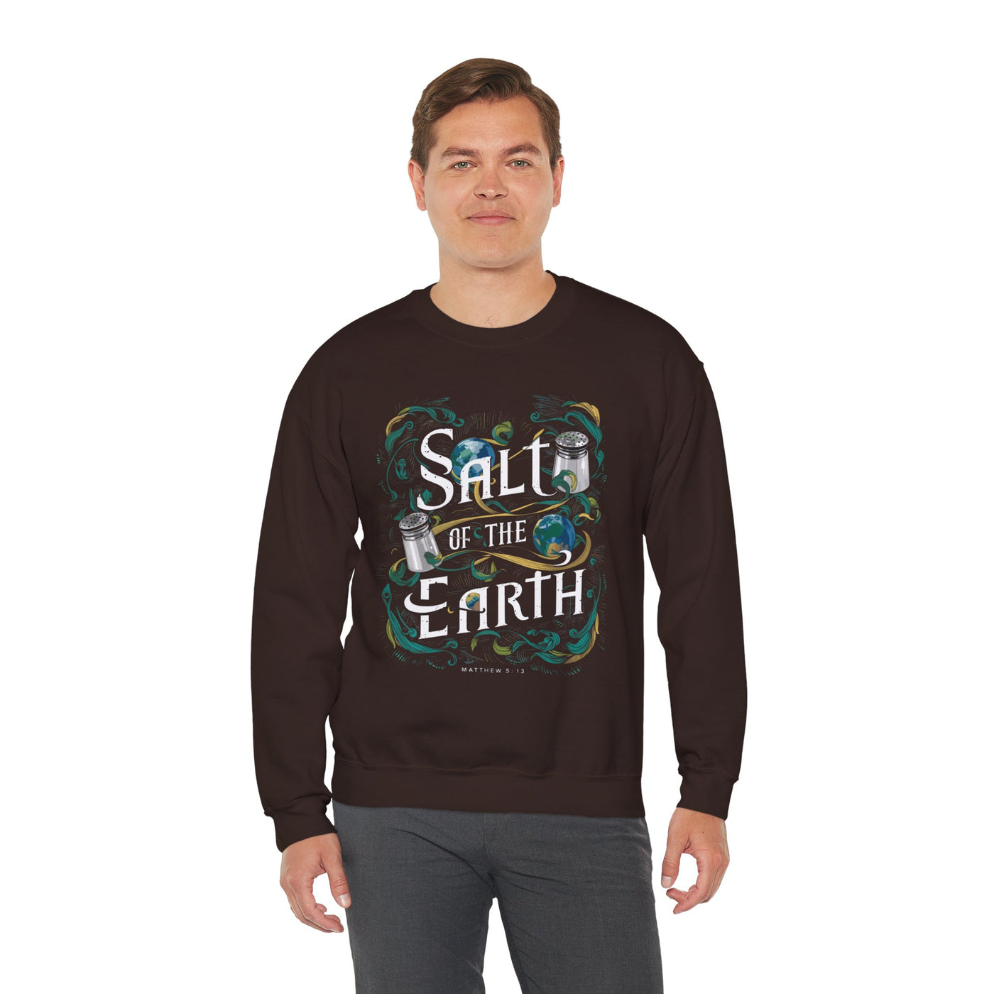 Salt Of The Earth Matthew 5:13 Unisex Heavy Blend™ Crewneck Sweatshirt, Abstract Design