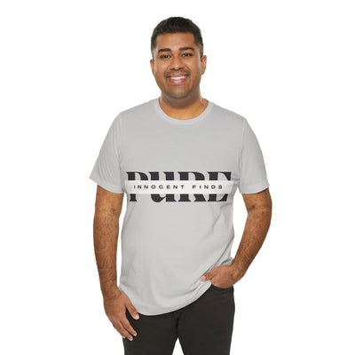 Pure Innocent Finds Unisex Jersey Short Sleeve Tee, Black Design