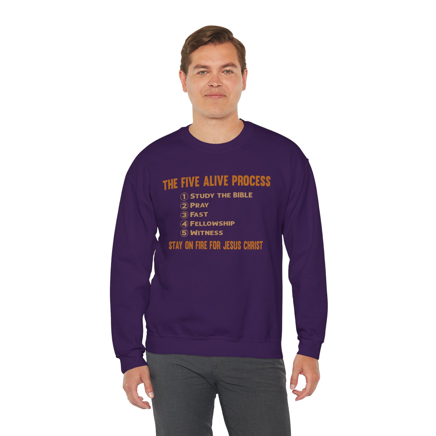 The Five Alive Process Text Based Unisex Heavy Blend™ Crewneck Sweatshirt,