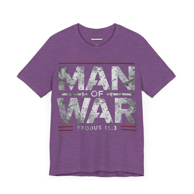 Man Of War Unisex Jersey Short Sleeve Tee, Silver Text Design