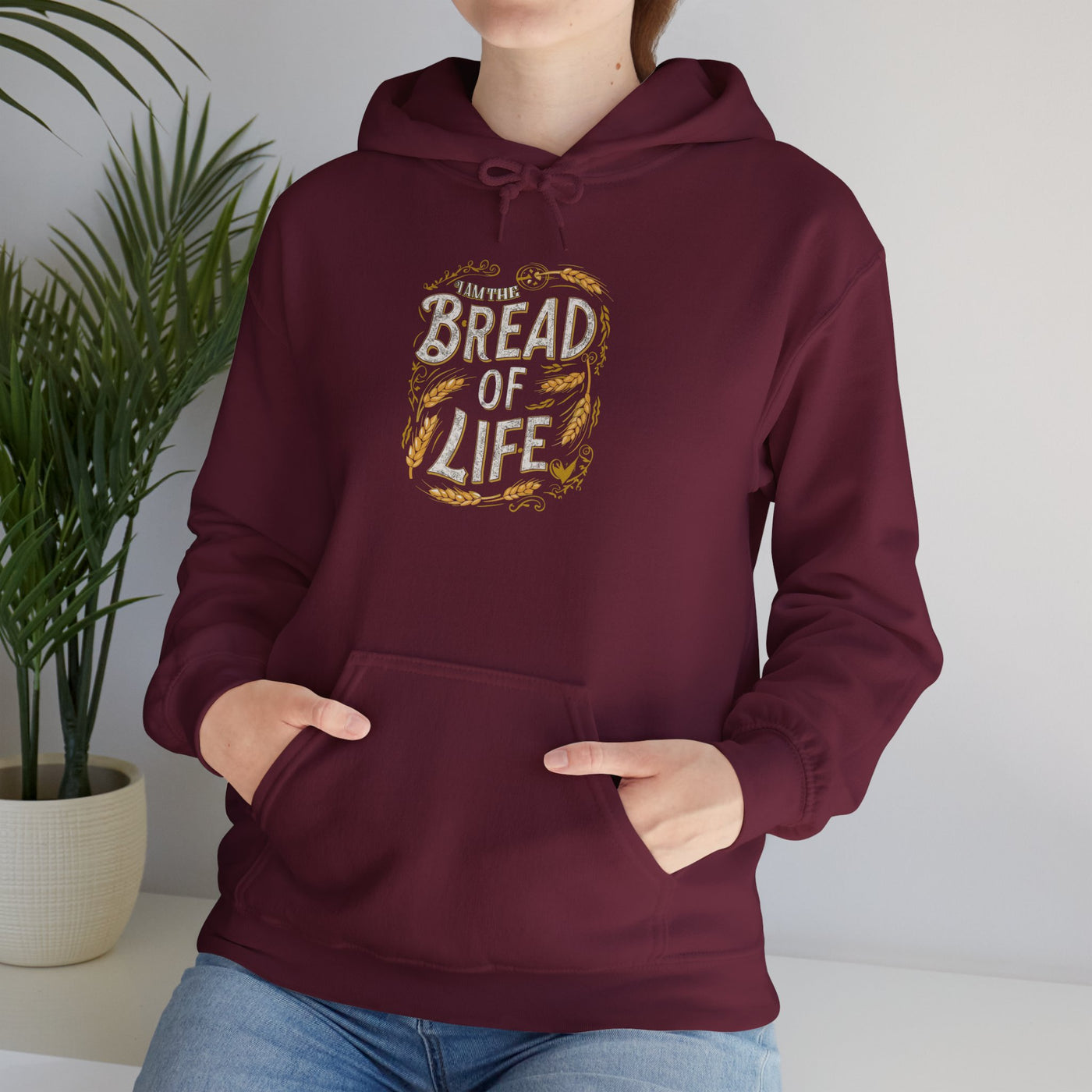 Bread Of Life Unisex Heavy Blend™ Hooded Sweatshirt, Aesthetic Design