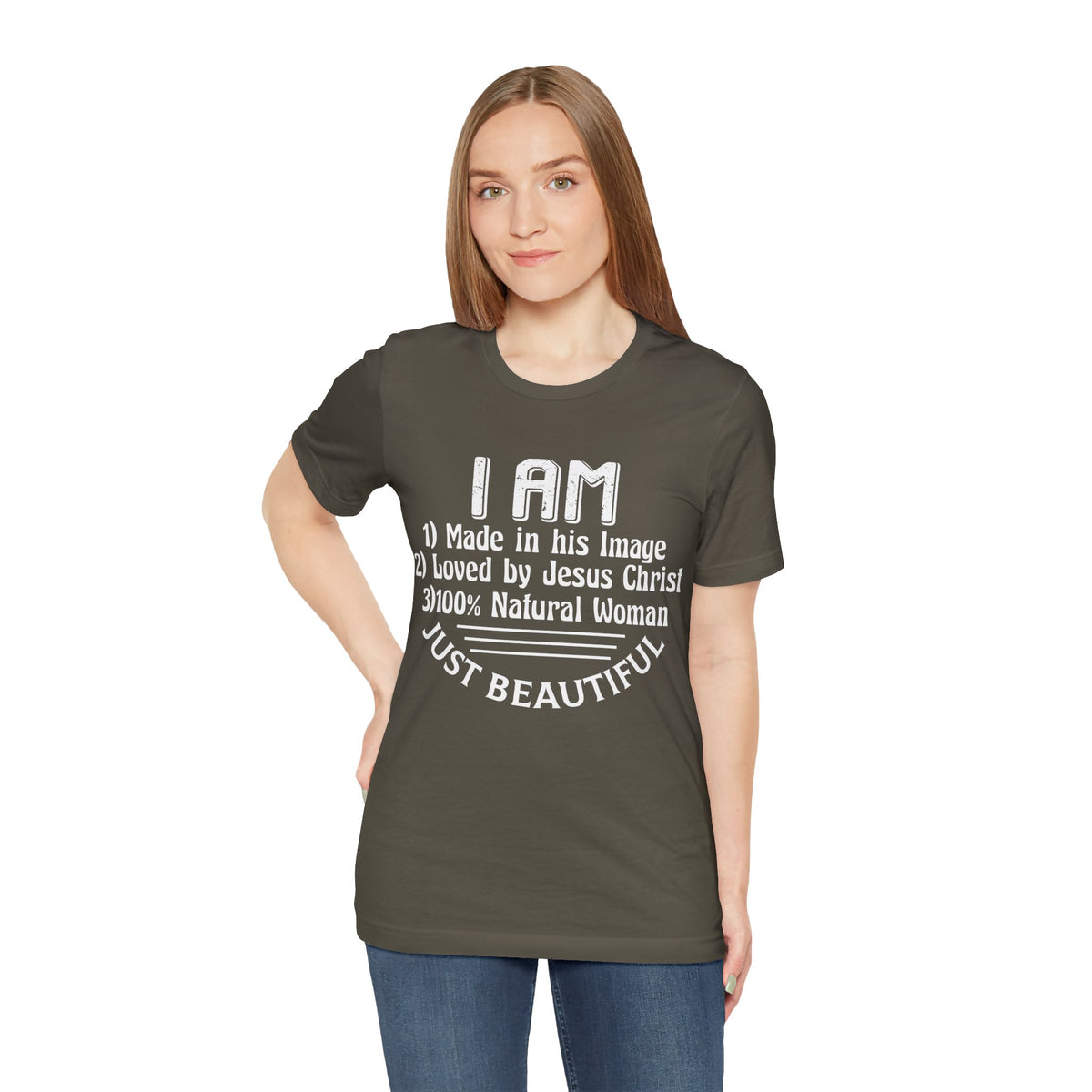 I Am Just Beautiful Women Jersey Short Sleeve Tee, Aesthetic Design