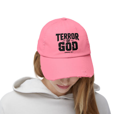 Terror Of God Genesis 35:5 Unisex Distressed Cap, Black Design