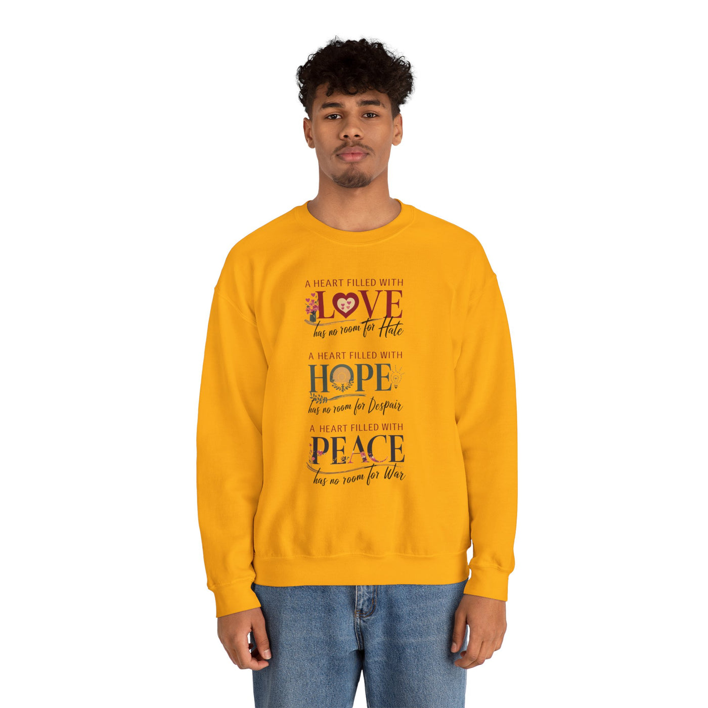 A Heart Filled with Love, Hope, Peace Unisex Heavy Blend™ Crewneck Sweatshirt