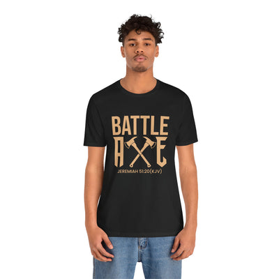 Battle Axe Unisex Jersey Short Sleeve Tee, Golden Design