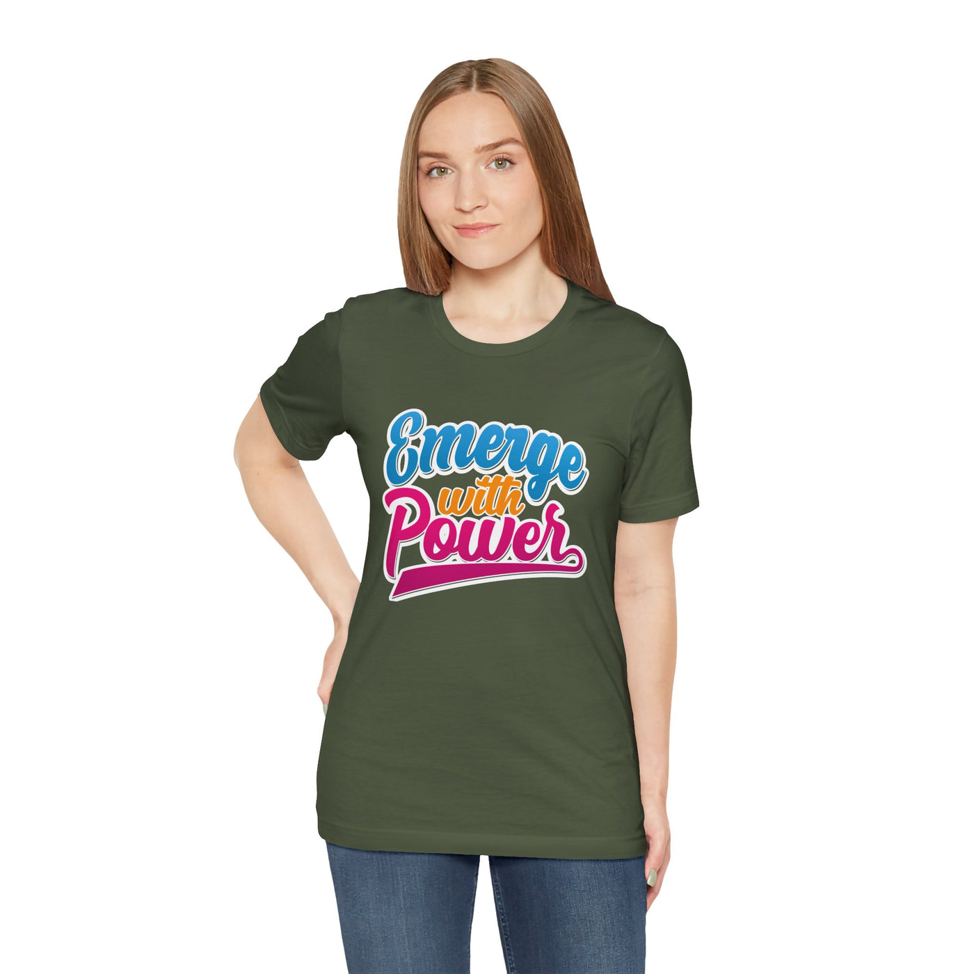Emerge With Power Unisex Jersey Short Sleeve Tee, Cartoon Design